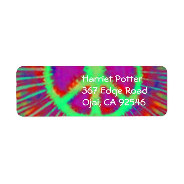 Abstrakt Psychedelic Krawatte Dye Peace Sign (Vorne)