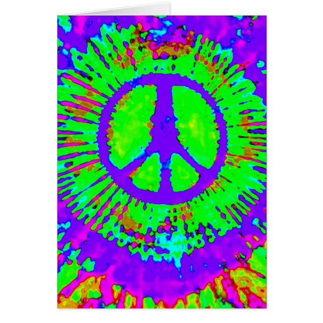 Abstrakt Psychedelic Krawatte Dye Peace Sign (Vorne)