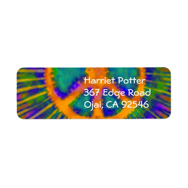 Abstrakt Psychedelic Krawatte Dye Peace Sign (Vorne)
