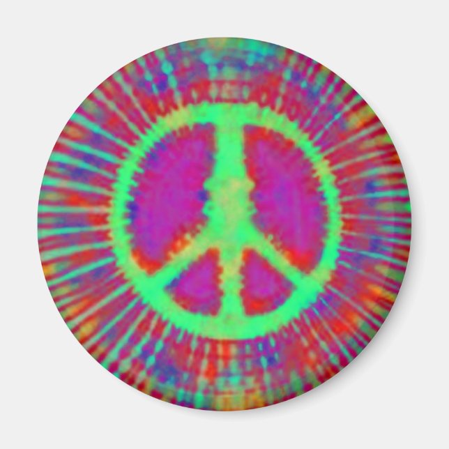 Abstrakt Psychedelic Krawatte Dye Peace Sign Magnet (Vorne)