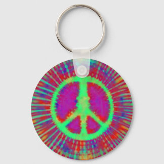 Abstrakt Psychedelic Krawatte Dye Peace Sign Schlüsselanhänger