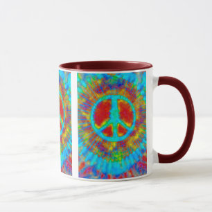 Abstrakt Psychedelic Krawatte Dye Peace Sign Tasse