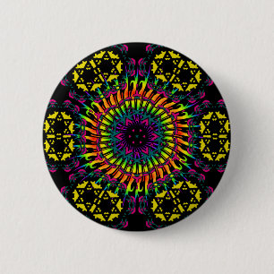 Abstrakt / Psychedelic Spiral Vortex Button