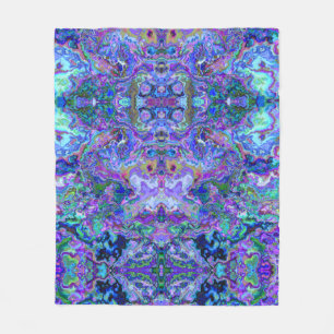 Abstrakt Psychedelisch Lila Marmormuster Fleecedecke