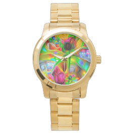 Abstrakt Psychedelische Blume Armbanduhr