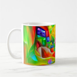 Abstrakt Psychedelische Blume Kaffeetasse