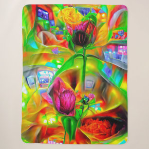 Abstrakt Psychedelische Blume Sherpadecke