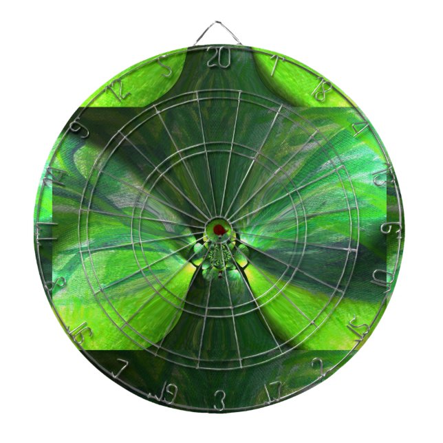 Abstrakt Psychedelischer Grüner Leaf Country Fox Dartscheibe (vorne)