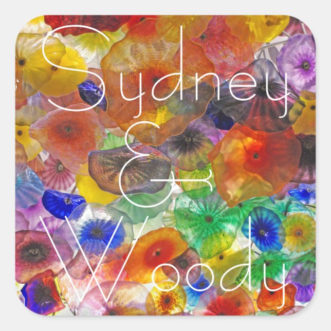 Abstrakt Quadratischer Aufkleber (Vorderseite)