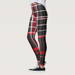 Abstrakt Red Black Kariert Populary Collection Leggings