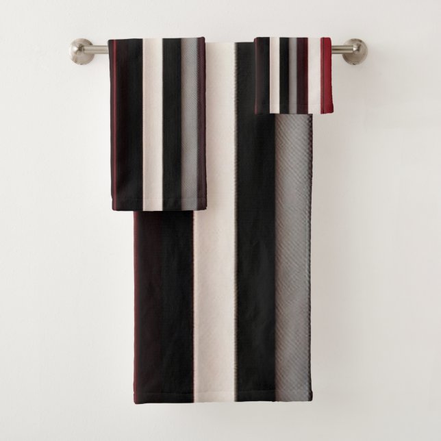 Abstrakt Red Black Lines TrendCollection Badhandtuch Set (Insitu)