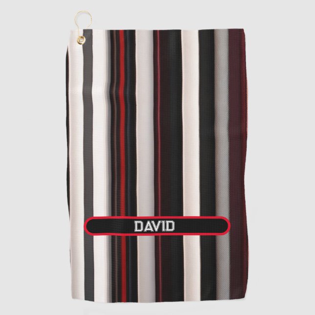 Abstrakt Red Black Lines TrendCollection Golfhandtuch (Vorderseite)