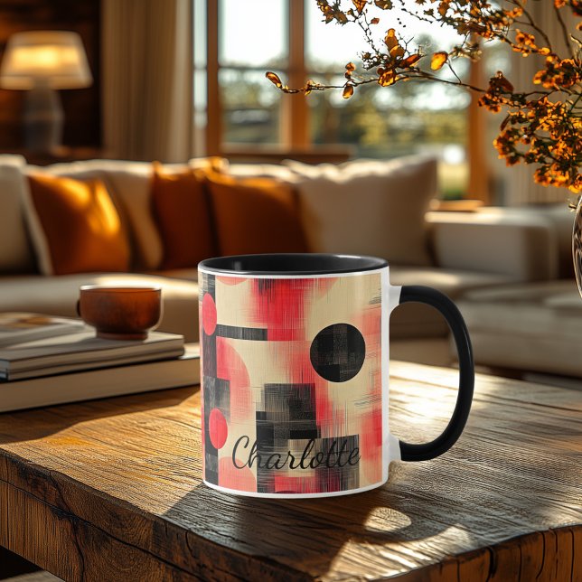 Abstrakt Red & Black Tasse - Personalisiert Artist (Von Creator hochgeladen)