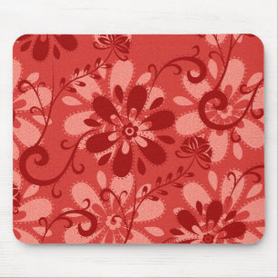 Abstrakt Red Floral Mousepad