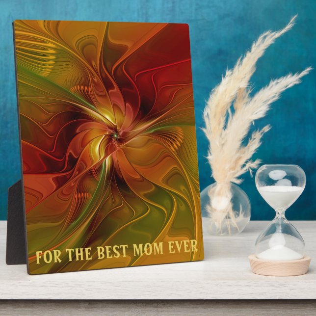 Abstrakt Red Orange Brown Green Blume Best Mama Fotoplatte (Seite)