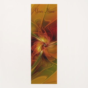 Abstrakt Red Orange Brown Green Blume Name Yogamatte