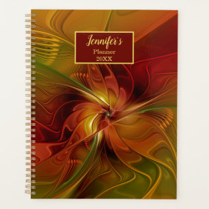 Abstrakt Red Orange Green Fraktal Art Blumen name Planer