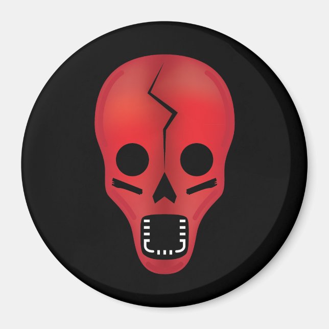 Abstrakt Red Skull Magnet (Vorne)