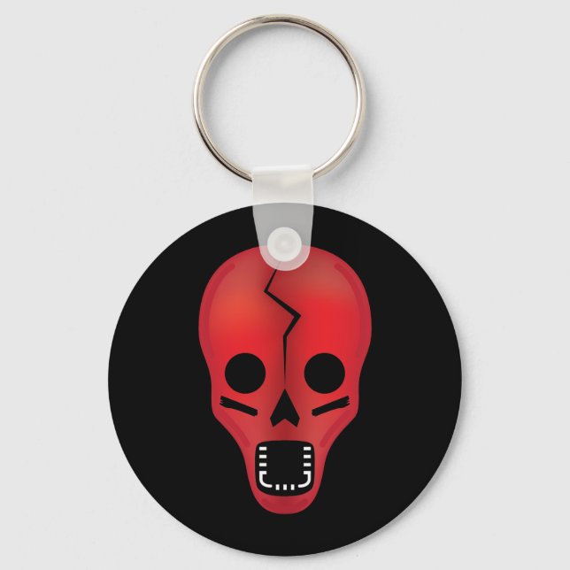Abstrakt Red Skull Schlüsselanhänger (Vorderseite)