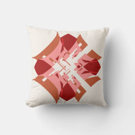 Abstrakt Red Tan Pink White Diamond Floral Design Kissen