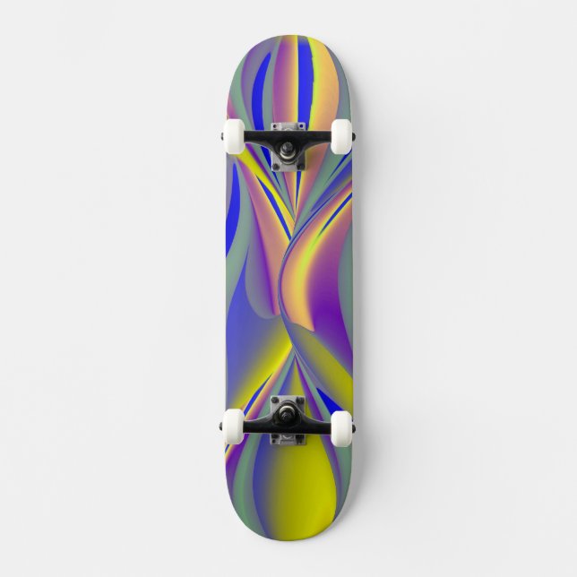 Abstrakt Regenbogen Augen Skateboard (Vorderseite)