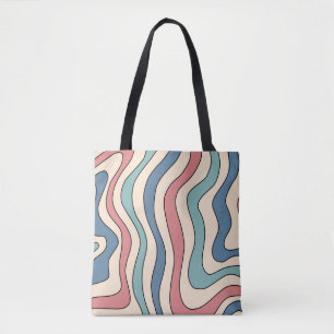 Abstrakt Retro 70er Marble Blue Red Groovtern Must Tasche