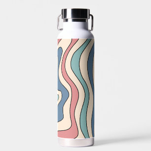 Abstrakt Retro 70er Marble Blue Red Groovtern Must Trinkflasche