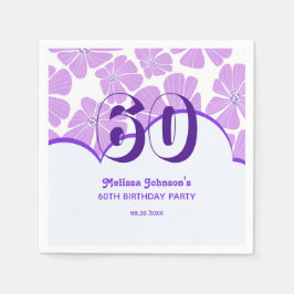 Abstrakt Retro Lila Chamomile Blume Geburtstag Serviette