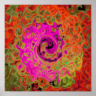Abstrakt Retro Liquid Swirl Poster