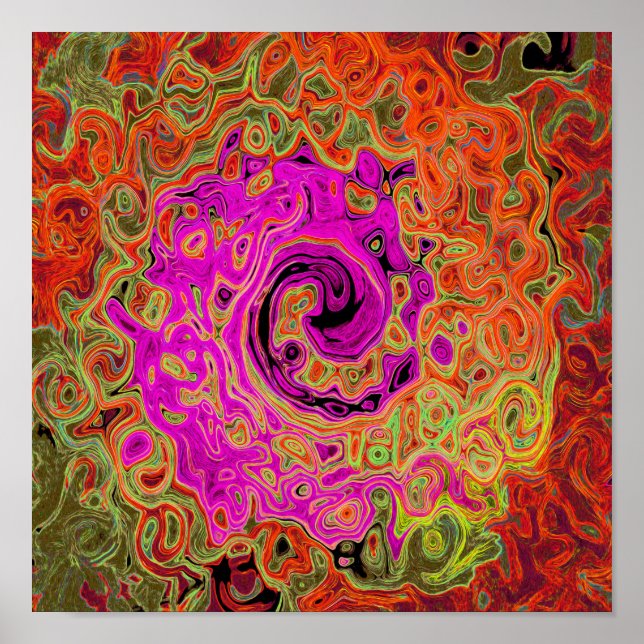 Abstrakt Retro Liquid Swirl Poster (Vorne)