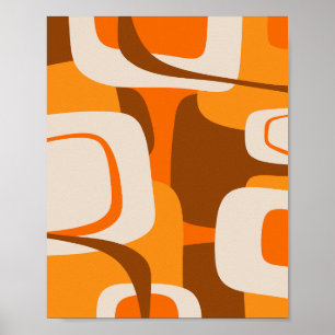 Abstrakt Retro Mitte des 20. Jahrhunderts 70er Ora Poster