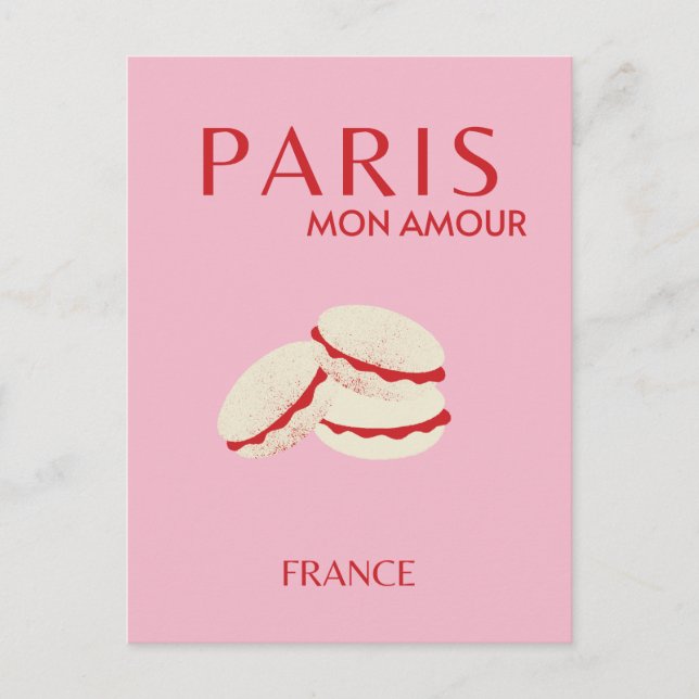 Abstrakt Retro Pastel Paris Pink Pastellfarben Kun Postkarte (Vorderseite)
