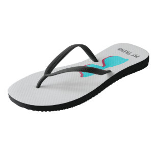 Abstrakt Retro Pop Art - Türkis & Rot Brillen Flip Flops