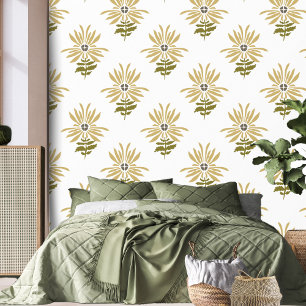 Abstrakt Retro Yellow Daisy Boho Blume Tapete