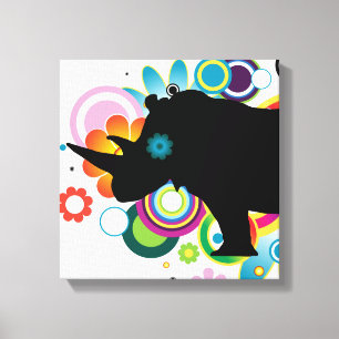Abstrakt Rhino Wrapped Canvas Leinwanddruck