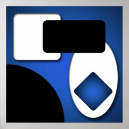 Abstrakt Rich Modern Blue Shapes AP006 Poster