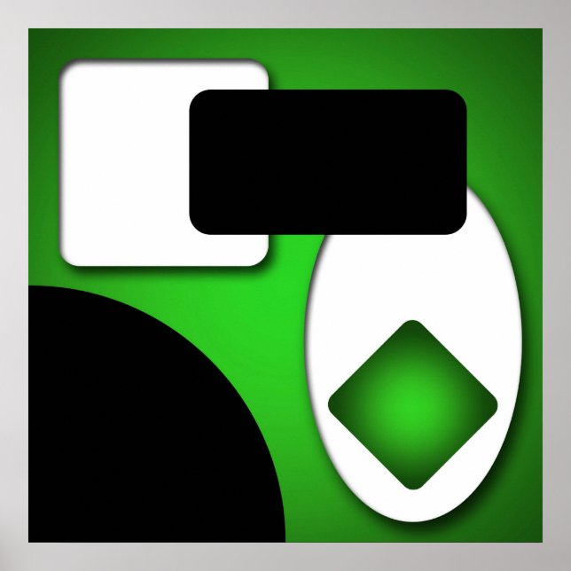 Abstrakt Rich Modern Green Shapes AP006 Poster (Vorne)
