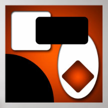 Abstrakt Rich Modern Orange Shapes AP006