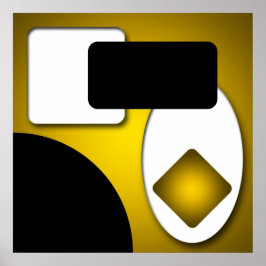 Abstrakt Rich Modern Yellow Shapes AP006 Poster