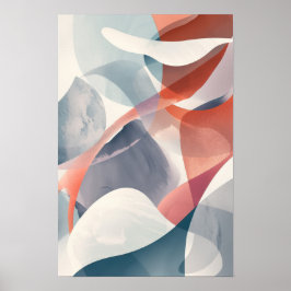 Abstrakt Rock Gray und Red Modern Poster