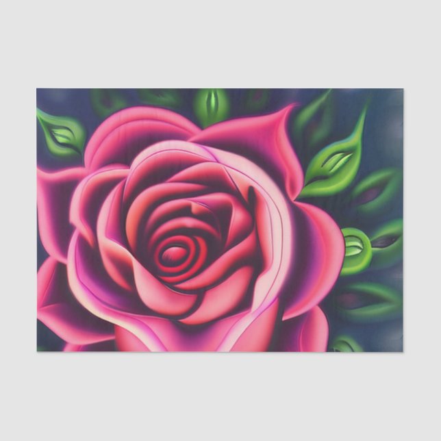 Abstrakt Romantisches Rosenblühen Seidenpapier (Vorderseite)