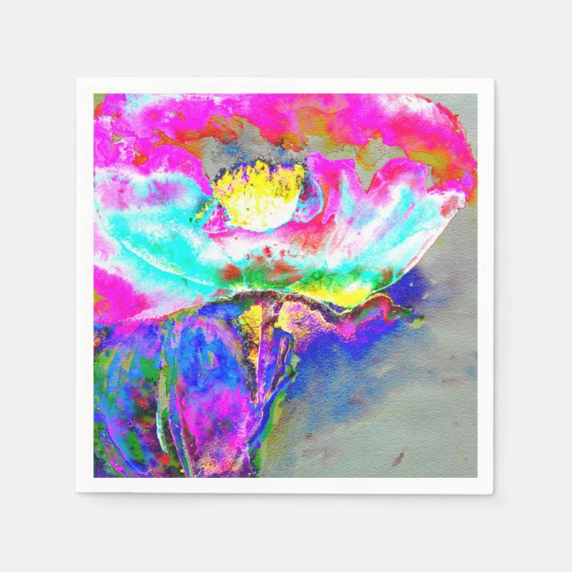Abstrakt rosa aquamarine Aquarellmalerei Serviette (Vorderseite)