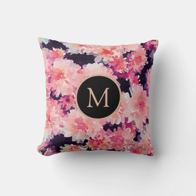 Abstrakt rosa Aquarellfarben, florfarbig, chic mon Kissen (Vorderseite)