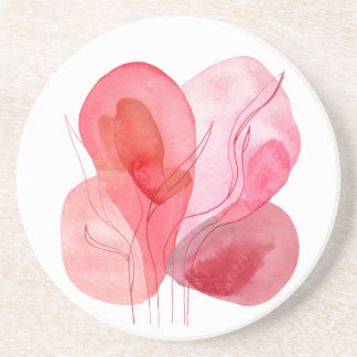 Abstrakt rosa Aquarellzusammensetzung Getränkeuntersetzer