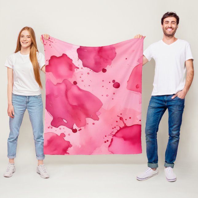 Abstrakt Rosa auf Rosa Fleecedecke (Beispiel)