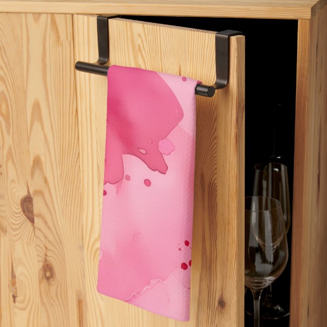 Abstrakt Rosa auf Rosa Geschirrtuch (Drittel gefaltet)