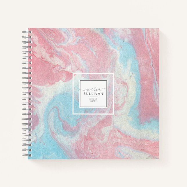 Abstrakt rosa/blau-ID797, flüssige Farbe Notizbuch (Vorderseite)