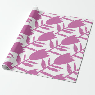 Abstrakt rosa Bluebell-Blume nahtlos auf Geschenkpapier