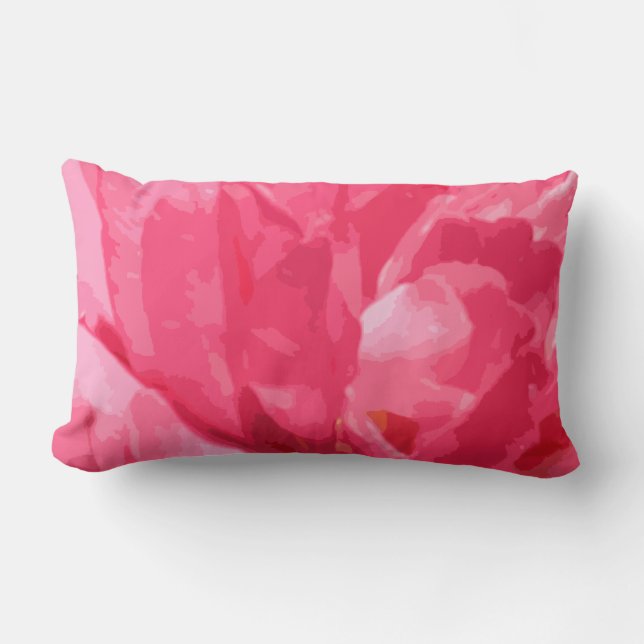 Abstrakt rosa Blumenkissen Lendenkissen (Vorderseite)