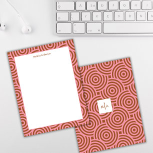 Abstrakt rosa braun, Vintag Mitteilungskarte